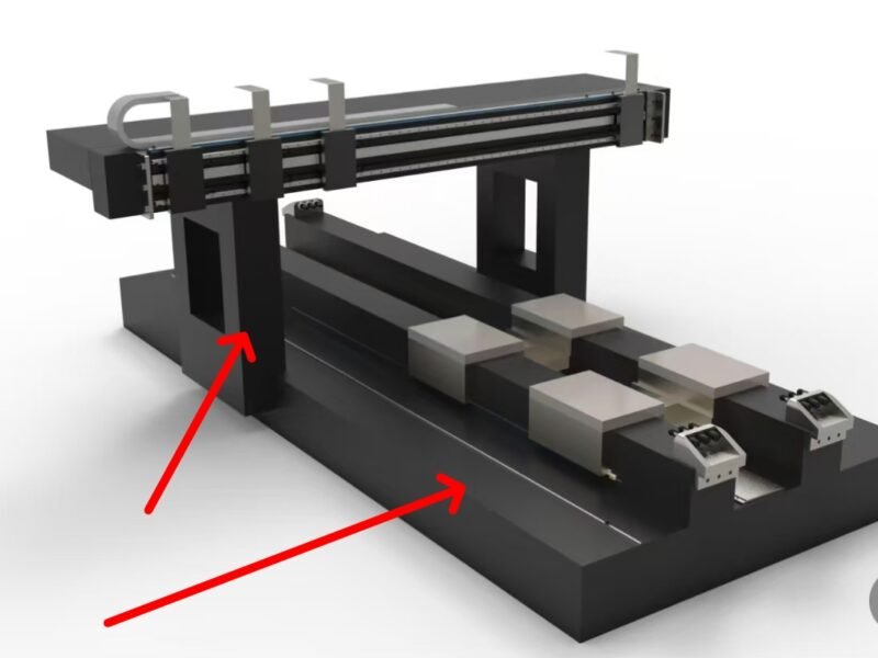 High precision marble mechanical components machine bed base guide beam threaded gantry drilling processing customization