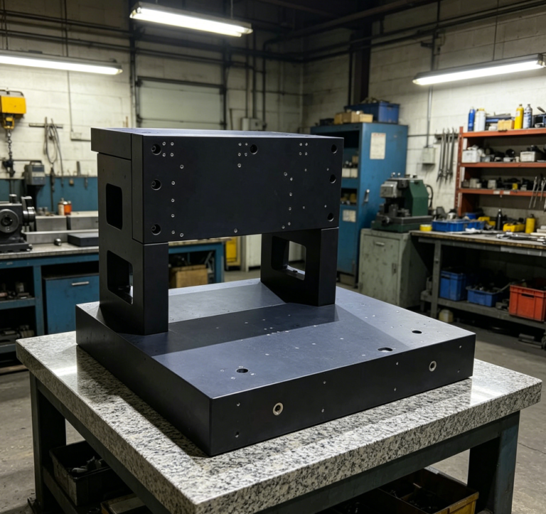 How is the machining accuracy of granite guides and machine tool bases guaranteed?