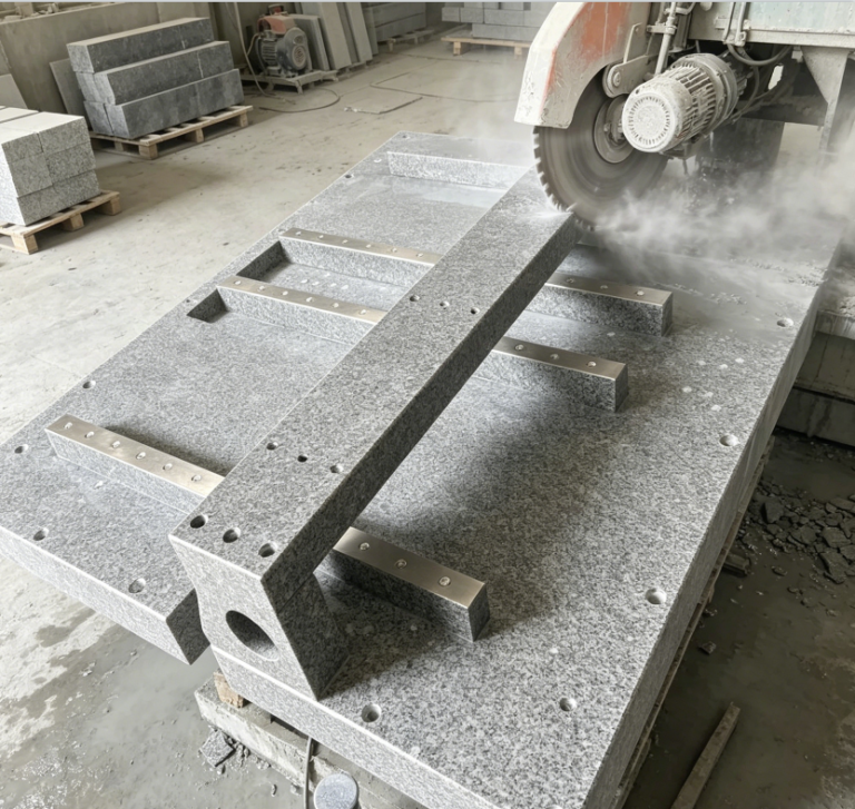 How does the accuracy grade of granite precision gauges affect their service life?