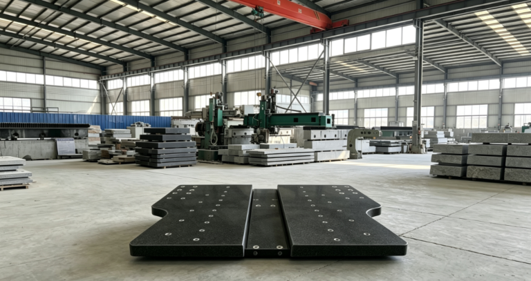 Comparison of granite and cast iron bases in vibration control